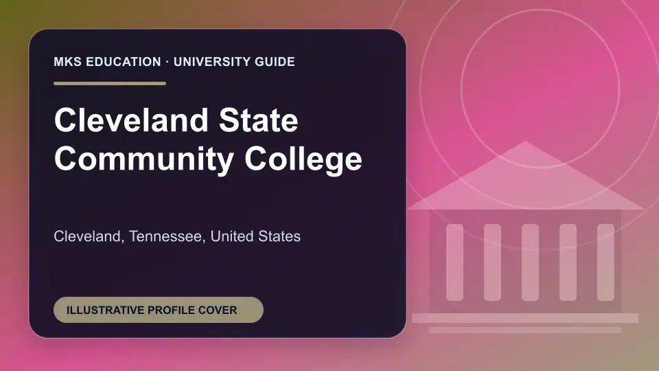 Illustrative MKS Education profile cover for Cleveland State Community College in the USA