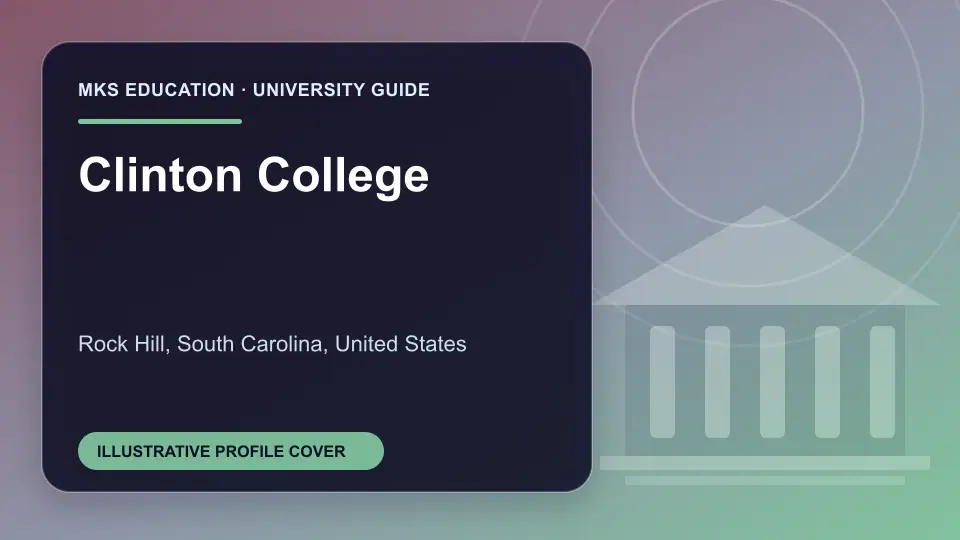 Illustrative MKS Education profile cover for Clinton College in the USA