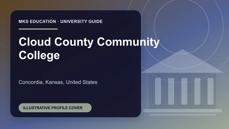 Illustrative MKS Education profile cover for Cloud County Community College in the USA