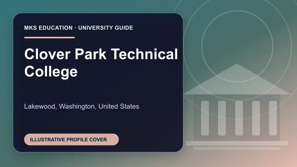 Illustrative MKS Education profile cover for Clover Park Technical College in the USA