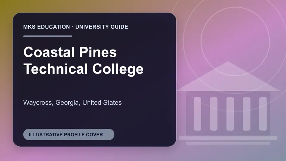 Illustrative MKS Education profile cover for Coastal Pines Technical College in the USA