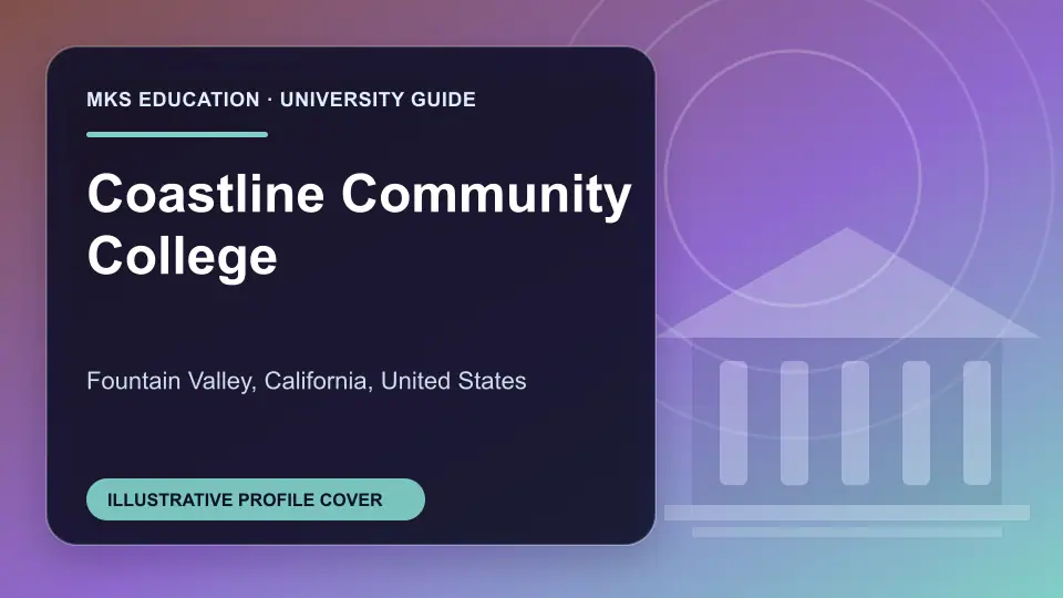 Illustrative MKS Education profile cover for Coastline Community College in the USA
