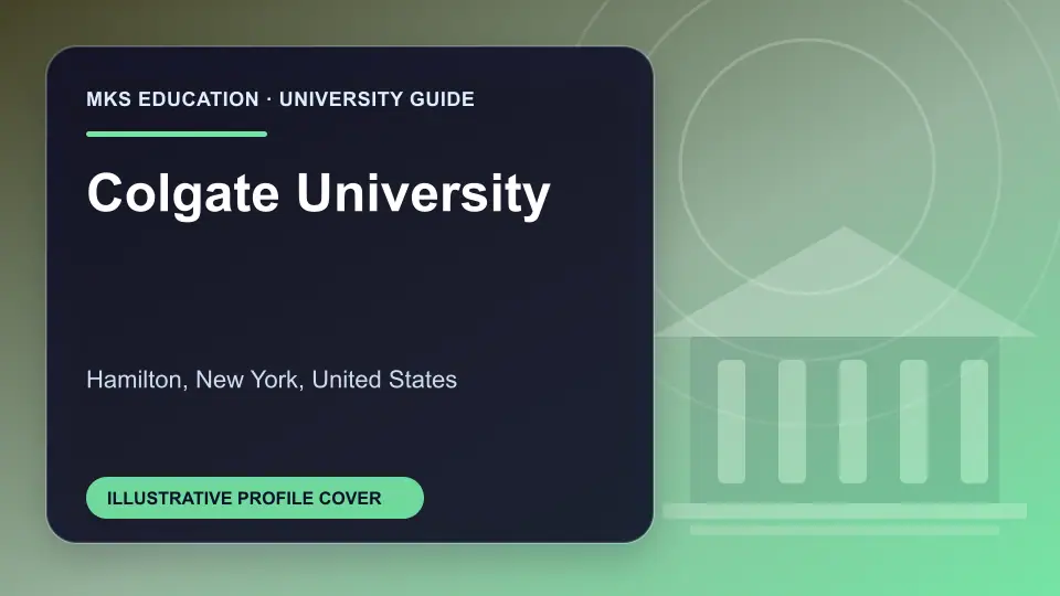 Illustrative MKS Education profile cover for Colgate University in the USA