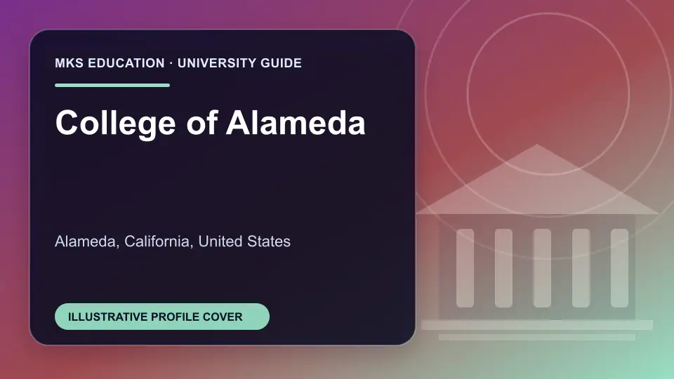 Illustrative MKS Education profile cover for College of Alameda in the USA