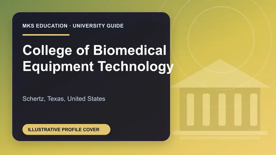 Illustrative MKS Education profile cover for College of Biomedical Equipment Technology in the USA