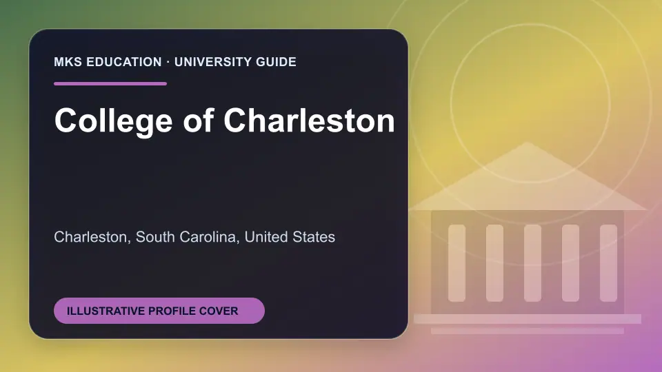 Illustrative MKS Education profile cover for College of Charleston in the USA
