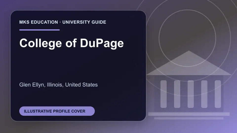 Illustrative MKS Education profile cover for College of DuPage in the USA