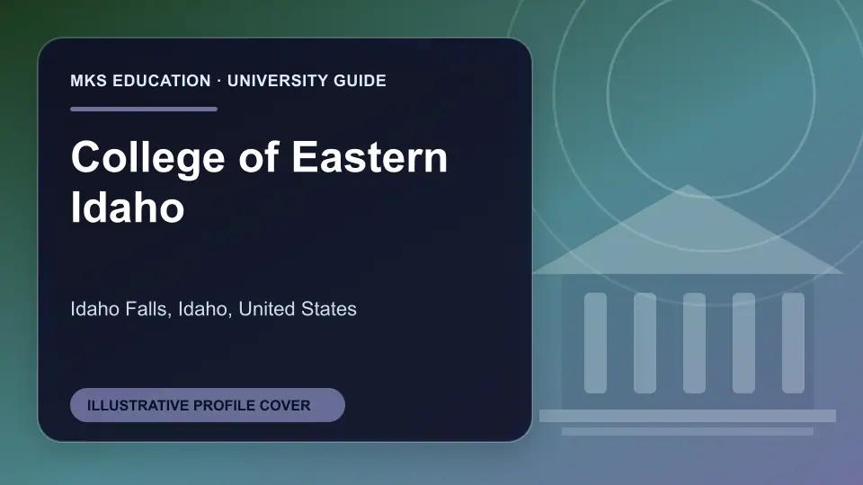 Illustrative MKS Education profile cover for College of Eastern Idaho in the USA
