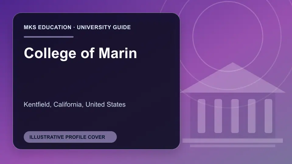 Illustrative MKS Education profile cover for College of Marin in the USA