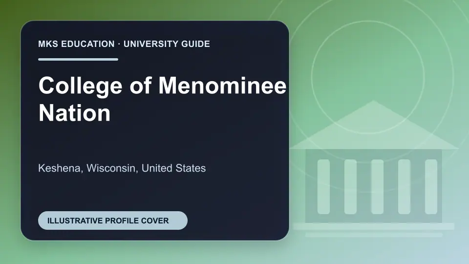 Illustrative MKS Education profile cover for College of Menominee Nation in the USA
