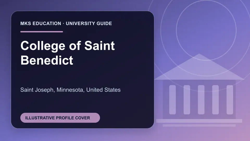 Illustrative MKS Education profile cover for College of Saint Benedict in the USA