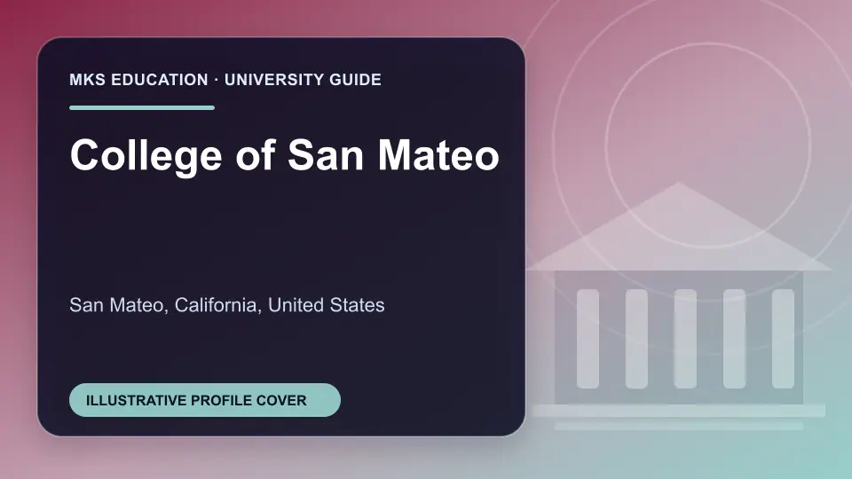 Illustrative MKS Education profile cover for College of San Mateo in the USA