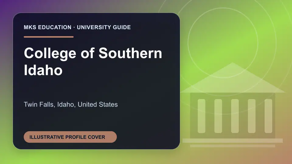 Illustrative MKS Education profile cover for College of Southern Idaho in the USA
