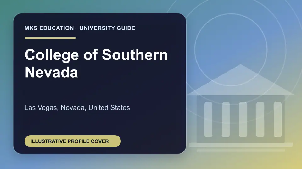 Illustrative MKS Education profile cover for College of Southern Nevada in the USA
