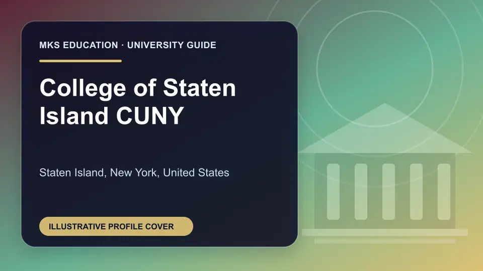 Illustrative MKS Education profile cover for College of Staten Island CUNY in the USA