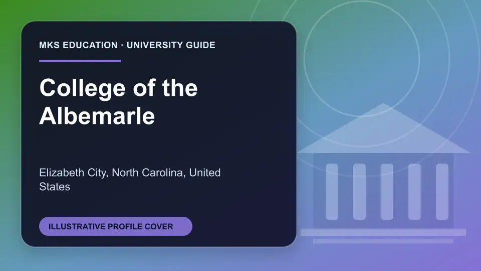 Illustrative MKS Education profile cover for College of the Albemarle in the USA