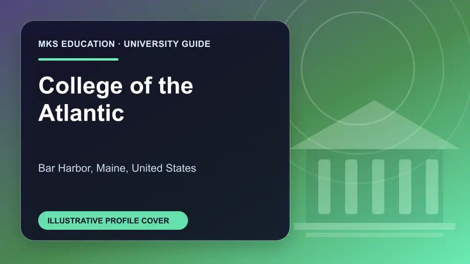 Illustrative MKS Education profile cover for College of the Atlantic in the USA