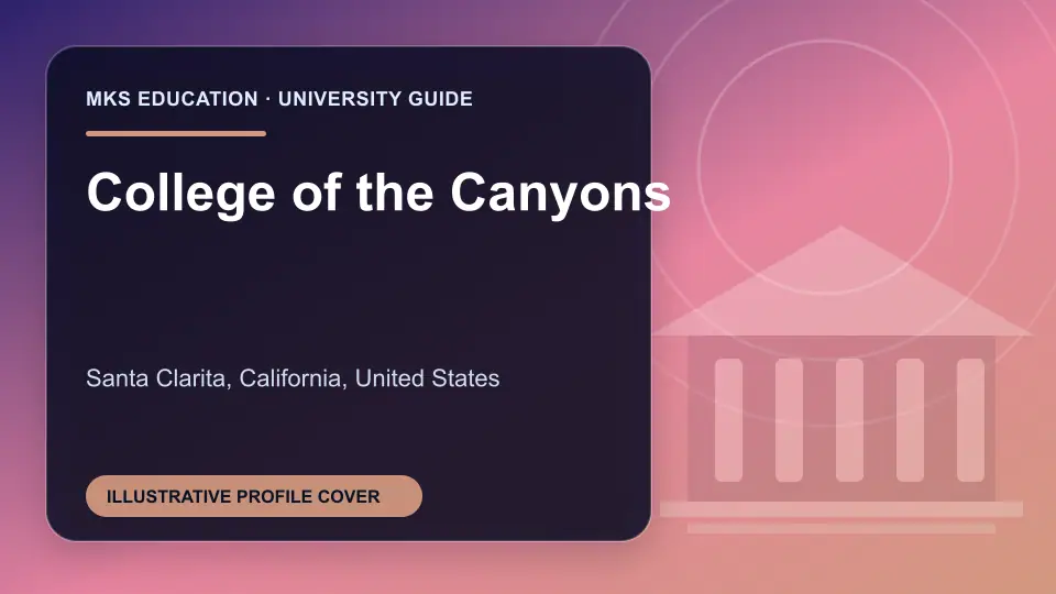 Illustrative MKS Education profile cover for College of the Canyons in the USA