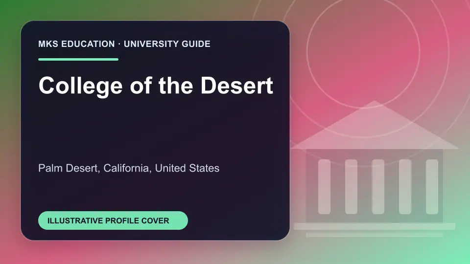 Illustrative MKS Education profile cover for College of the Desert in the USA