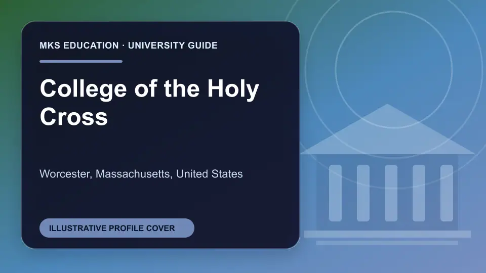 Illustrative MKS Education profile cover for College of the Holy Cross in the USA
