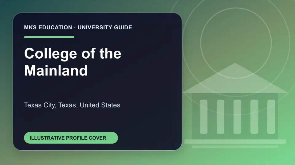 Illustrative MKS Education profile cover for College of the Mainland in the USA