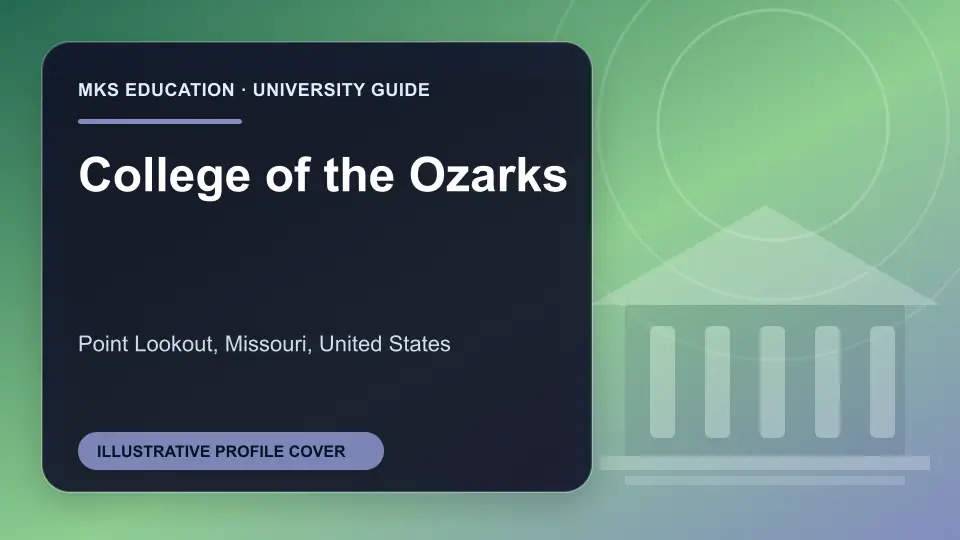 Illustrative MKS Education profile cover for College of the Ozarks in the USA