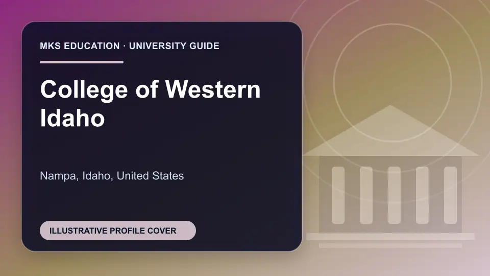 Illustrative MKS Education profile cover for College of Western Idaho in the USA