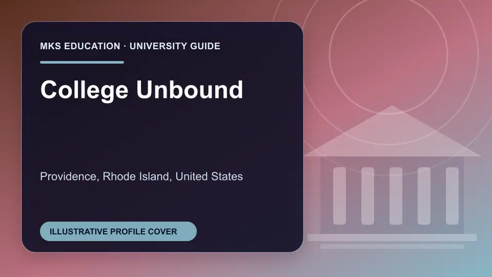 Illustrative MKS Education profile cover for College Unbound in the USA