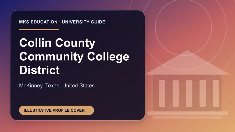 Illustrative MKS Education profile cover for Collin County Community College District in the USA