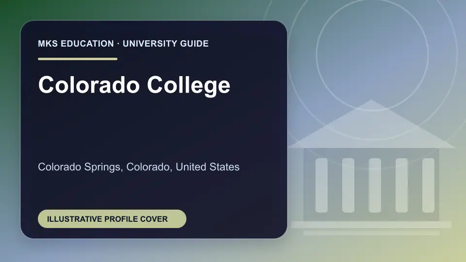 Illustrative MKS Education profile cover for Colorado College in the USA