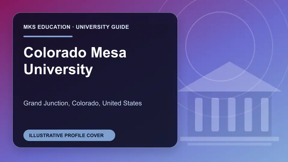 Illustrative MKS Education profile cover for Colorado Mesa University in the USA