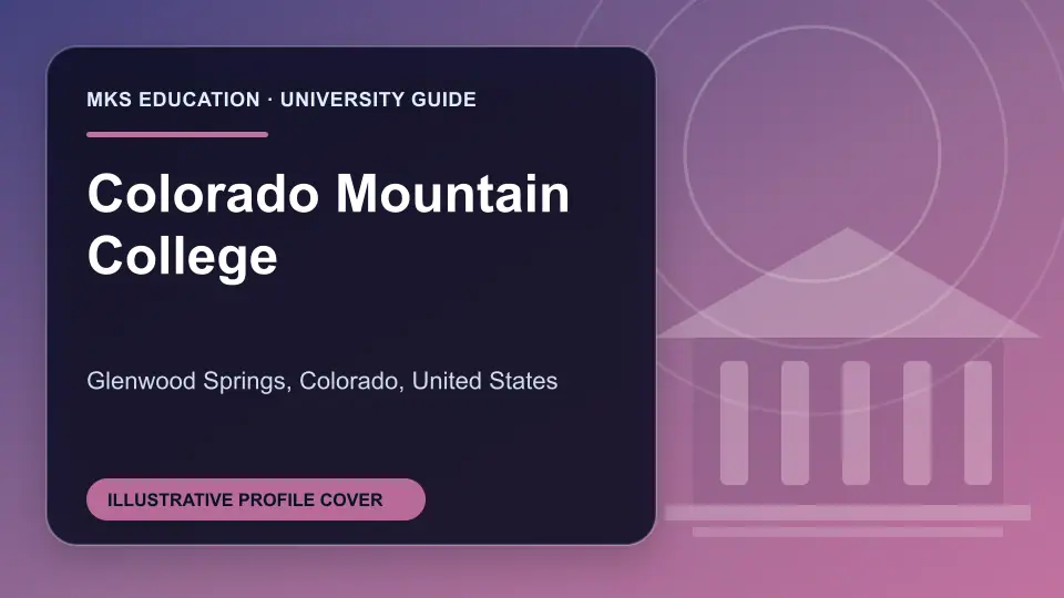 Illustrative MKS Education profile cover for Colorado Mountain College in the USA