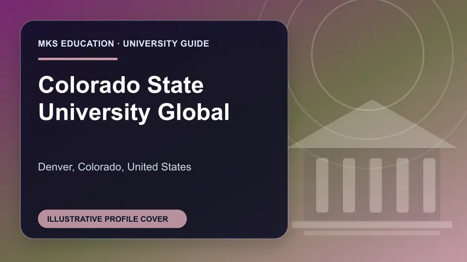 Illustrative MKS Education profile cover for Colorado State University Global in the USA