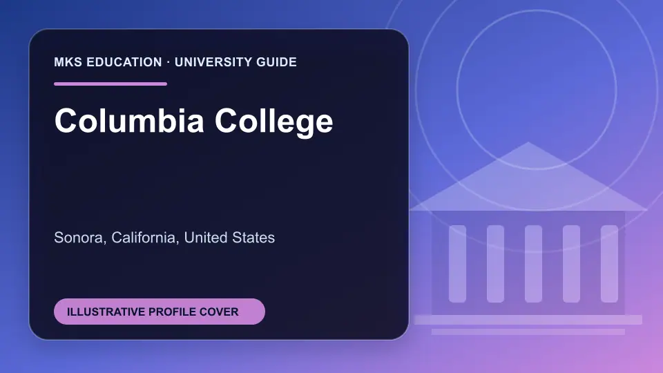 Illustrative MKS Education profile cover for Columbia College in the USA