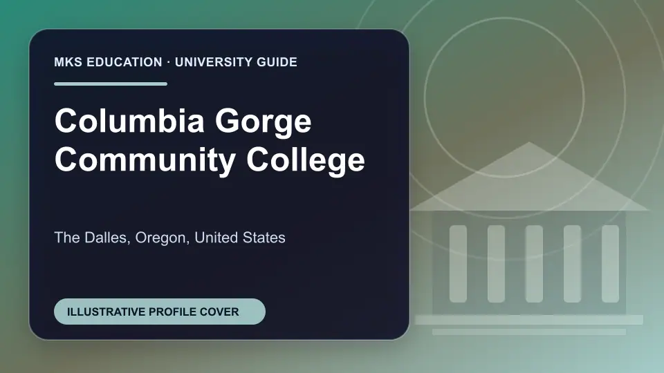 Illustrative MKS Education profile cover for Columbia Gorge Community College in the USA