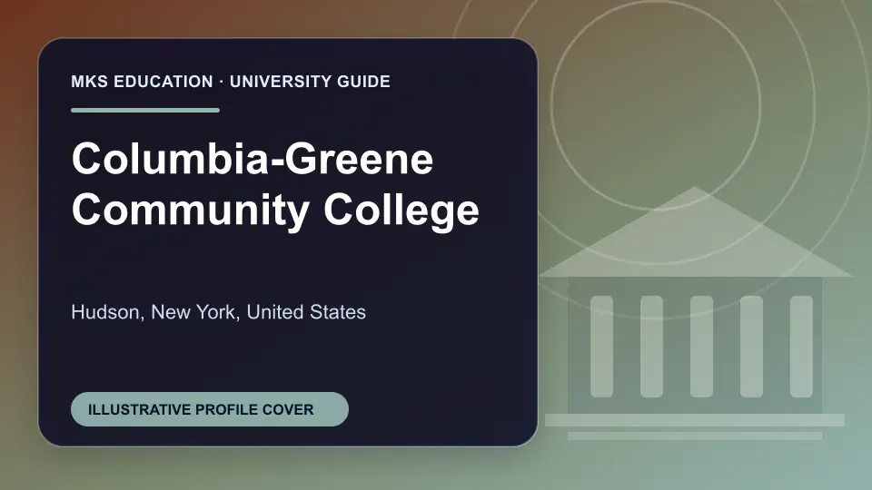 Illustrative MKS Education profile cover for Columbia-Greene Community College in the USA