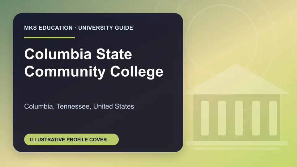 Illustrative MKS Education profile cover for Columbia State Community College in the USA