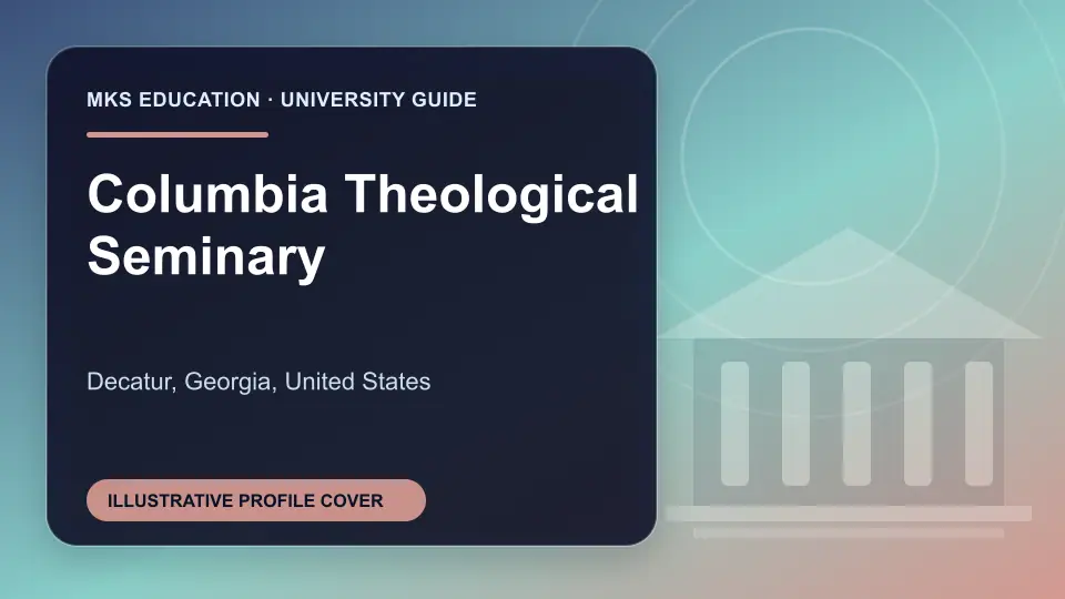 Illustrative MKS Education profile cover for Columbia Theological Seminary in the USA
