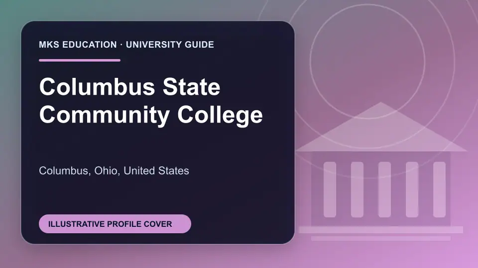 Illustrative MKS Education profile cover for Columbus State Community College in the USA