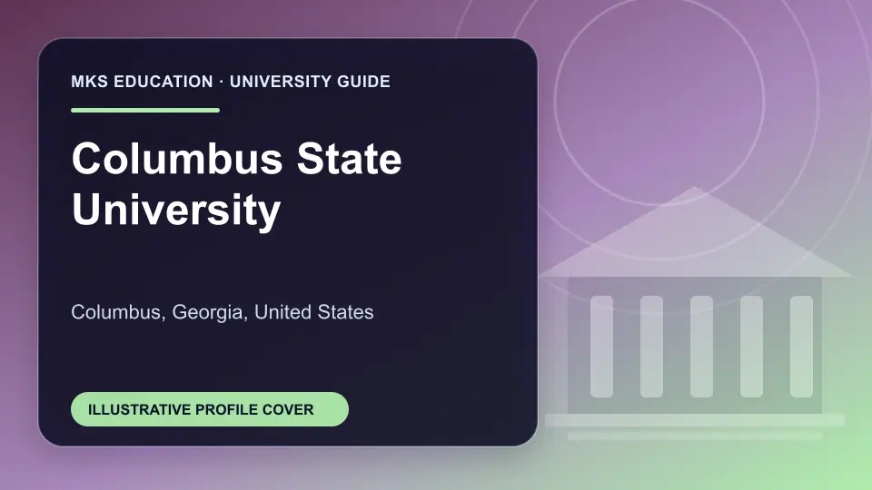 Illustrative MKS Education profile cover for Columbus State University in the USA