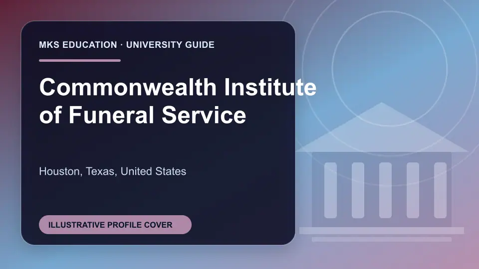 Illustrative MKS Education profile cover for Commonwealth Institute of Funeral Service in the USA