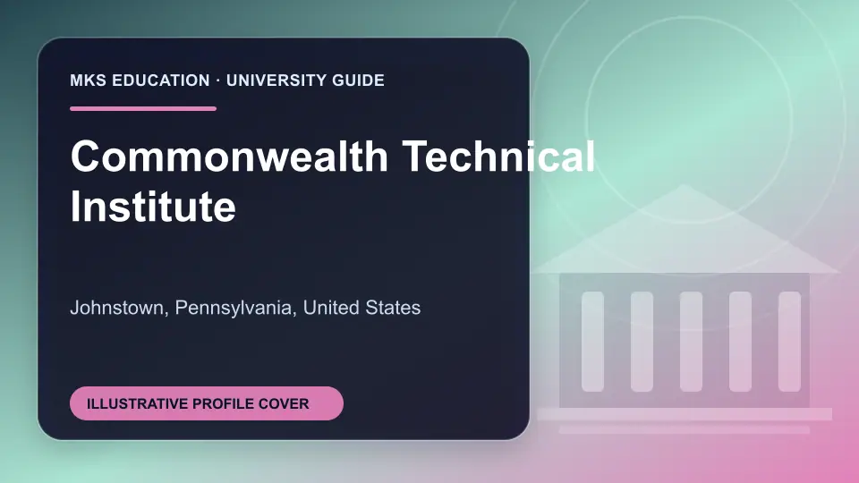 Illustrative MKS Education profile cover for Commonwealth Technical Institute in the USA