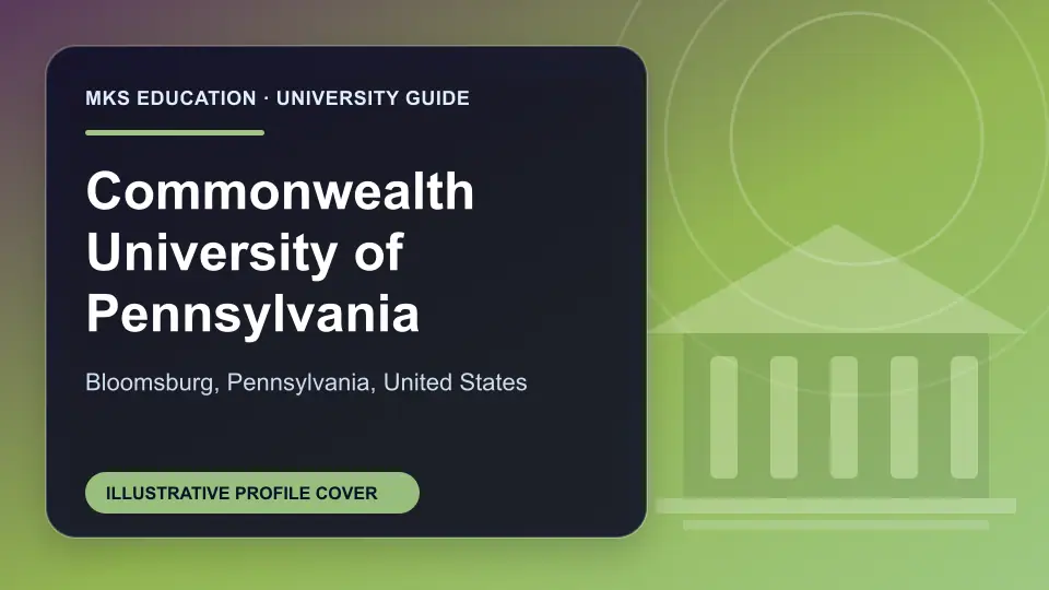 Illustrative MKS Education profile cover for Commonwealth University of Pennsylvania in the USA