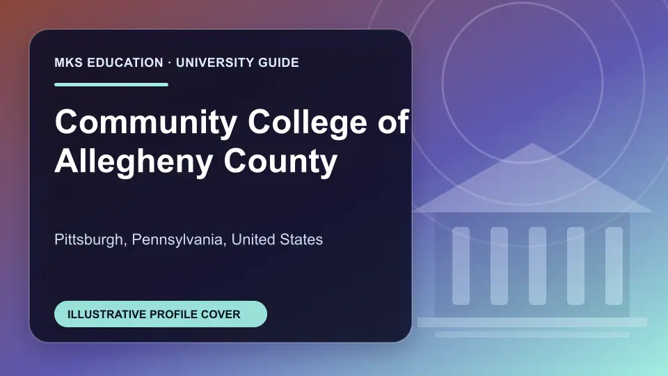 Illustrative MKS Education profile cover for Community College of Allegheny County in the USA