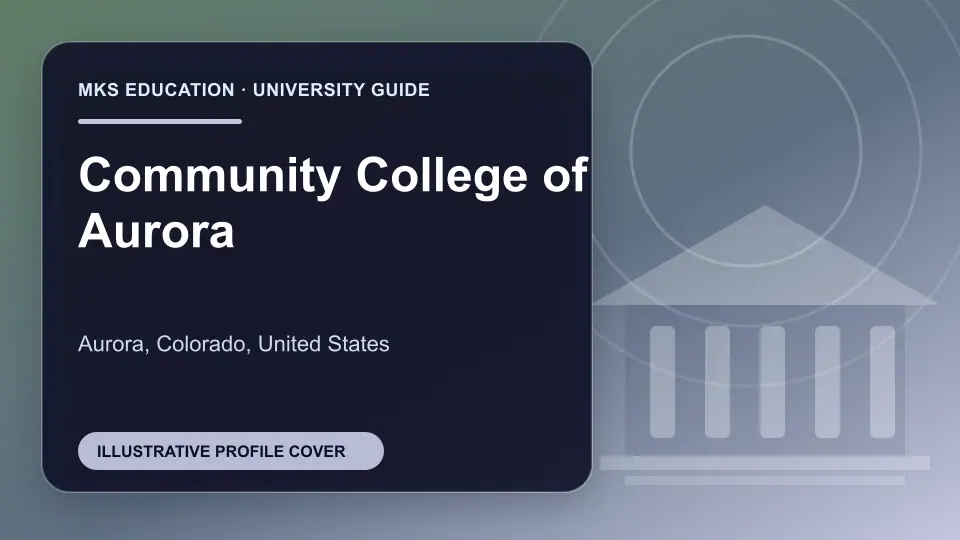 Illustrative MKS Education profile cover for Community College of Aurora in the USA