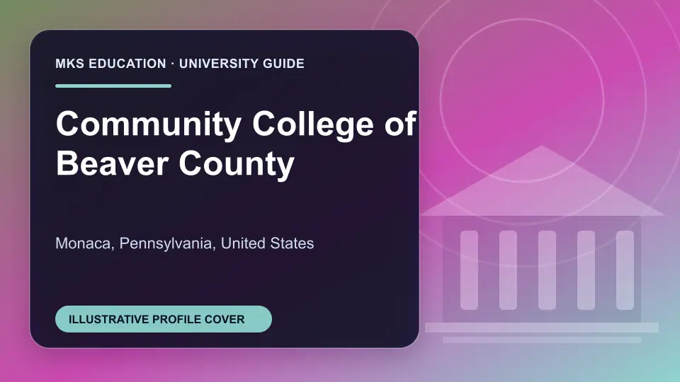 Illustrative MKS Education profile cover for Community College of Beaver County in the USA