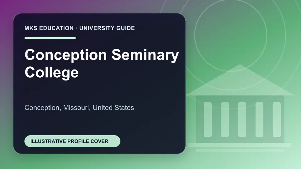 Illustrative MKS Education profile cover for Conception Seminary College in the USA
