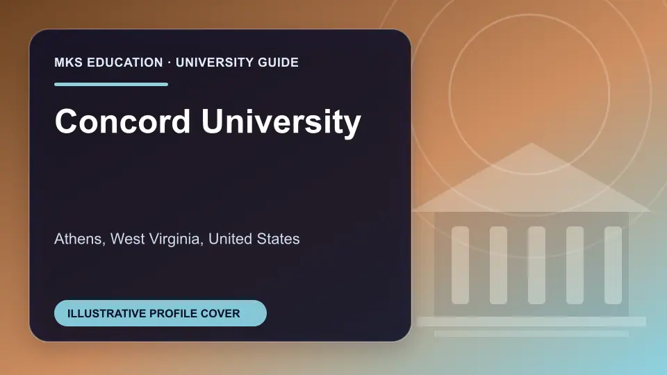 Illustrative MKS Education profile cover for Concord University in the USA