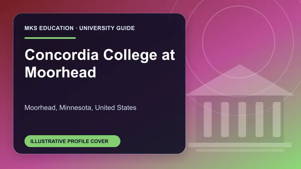 Illustrative MKS Education profile cover for Concordia College at Moorhead in the USA