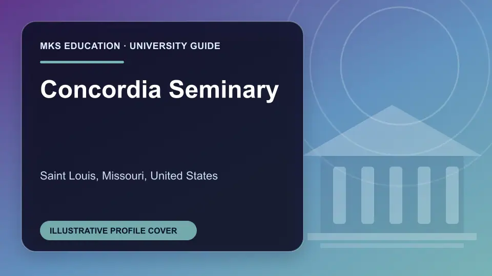 Illustrative MKS Education profile cover for Concordia Seminary in the USA